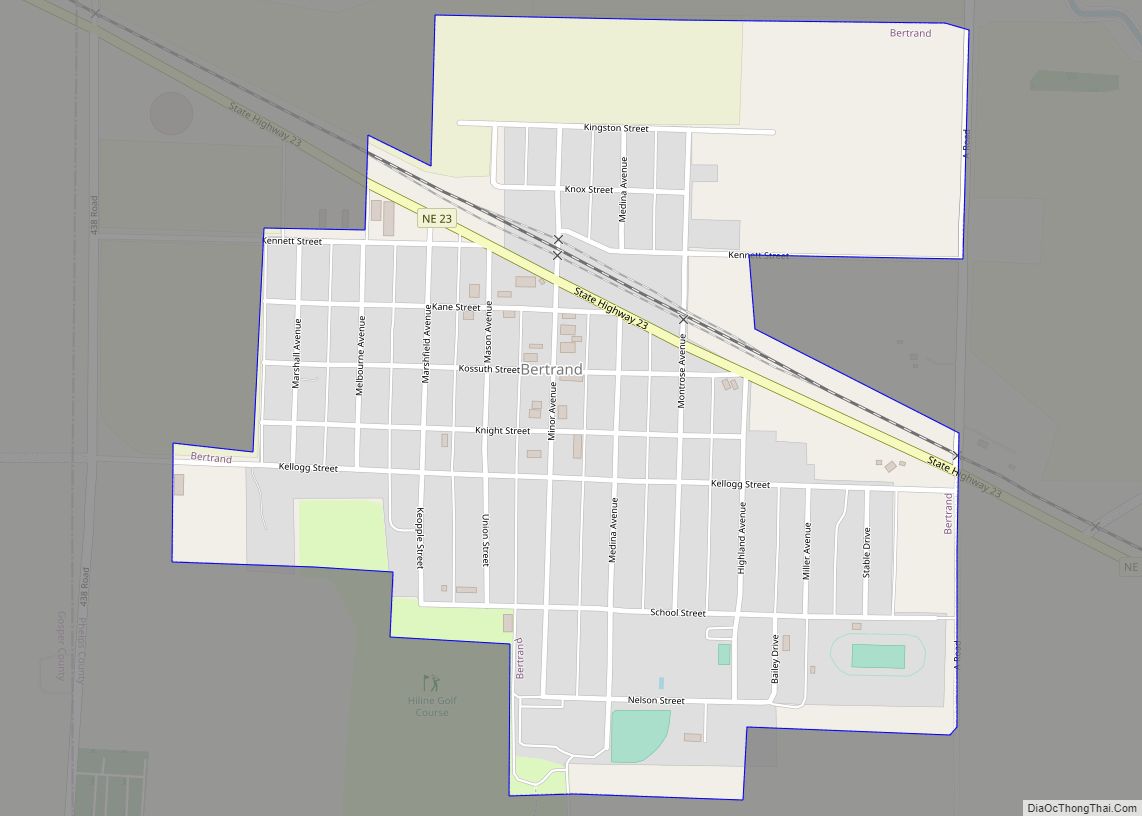 Map of Bertrand village, Nebraska