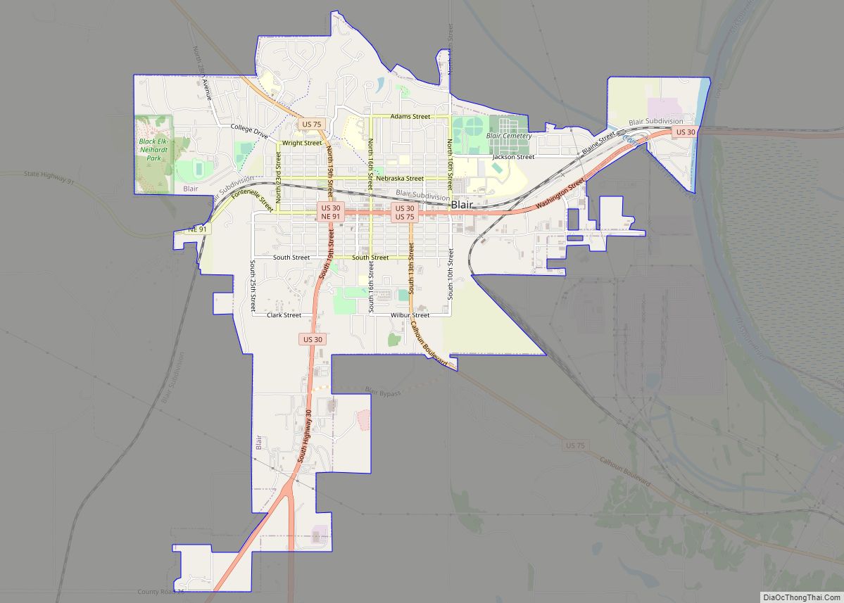 Map of Blair city