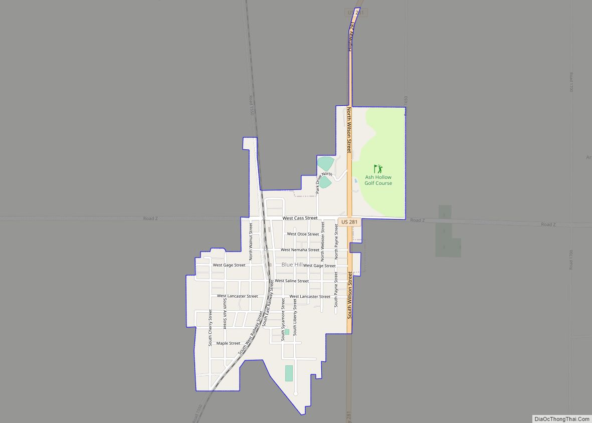 Map of Blue Hill city, Nebraska