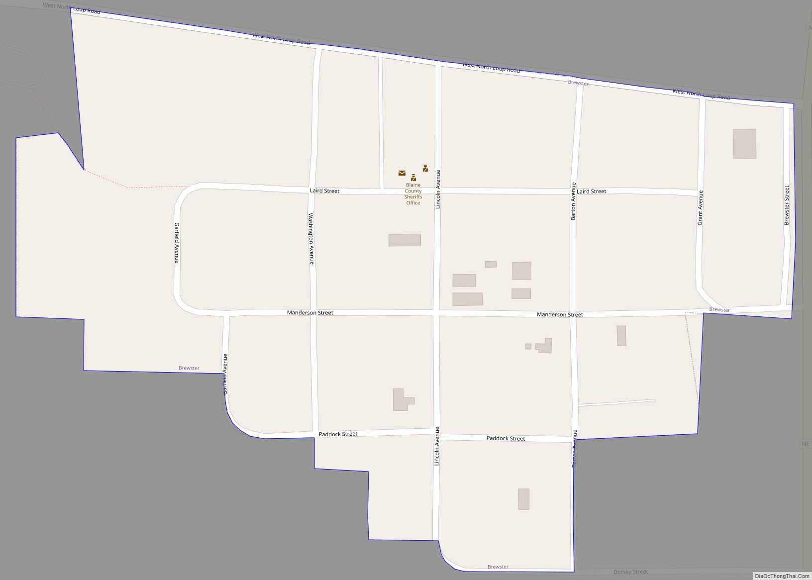 Map of Brewster village, Nebraska