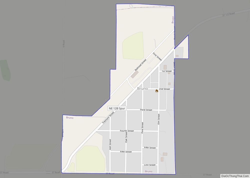 Map of Bruno village, Nebraska