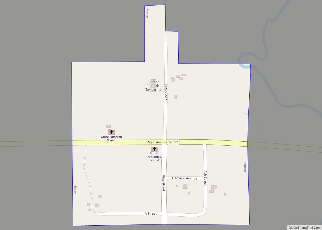 Map of Burton village, Nebraska