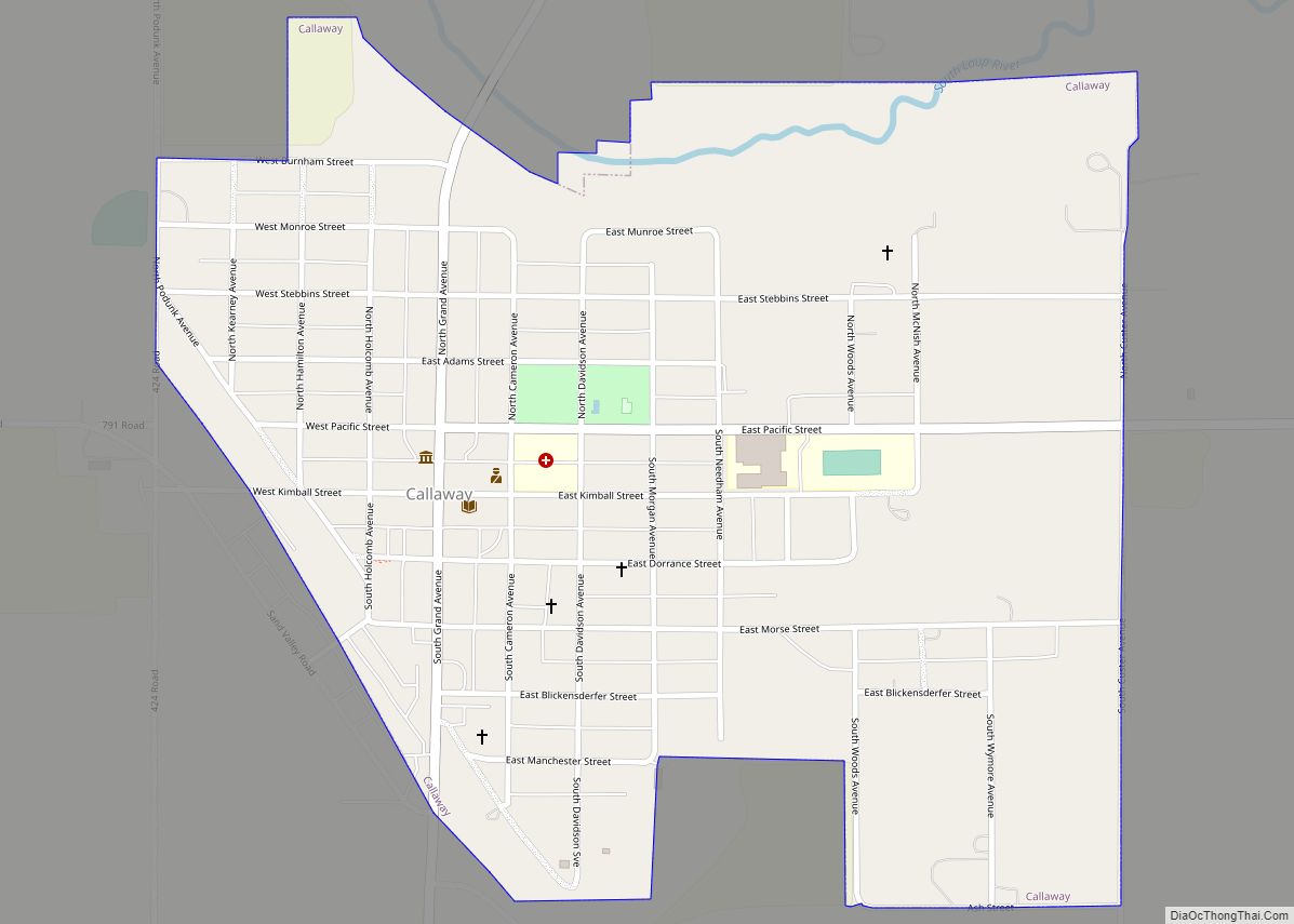 Map of Callaway village, Nebraska