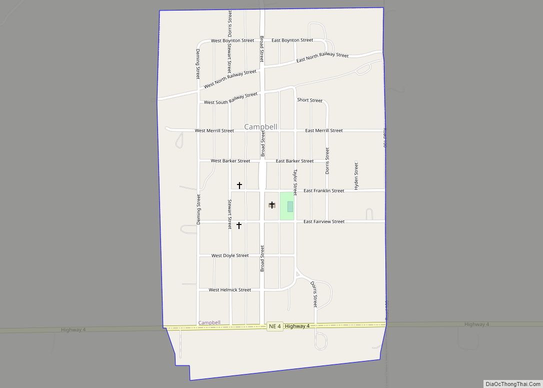 Map of Campbell village, Nebraska