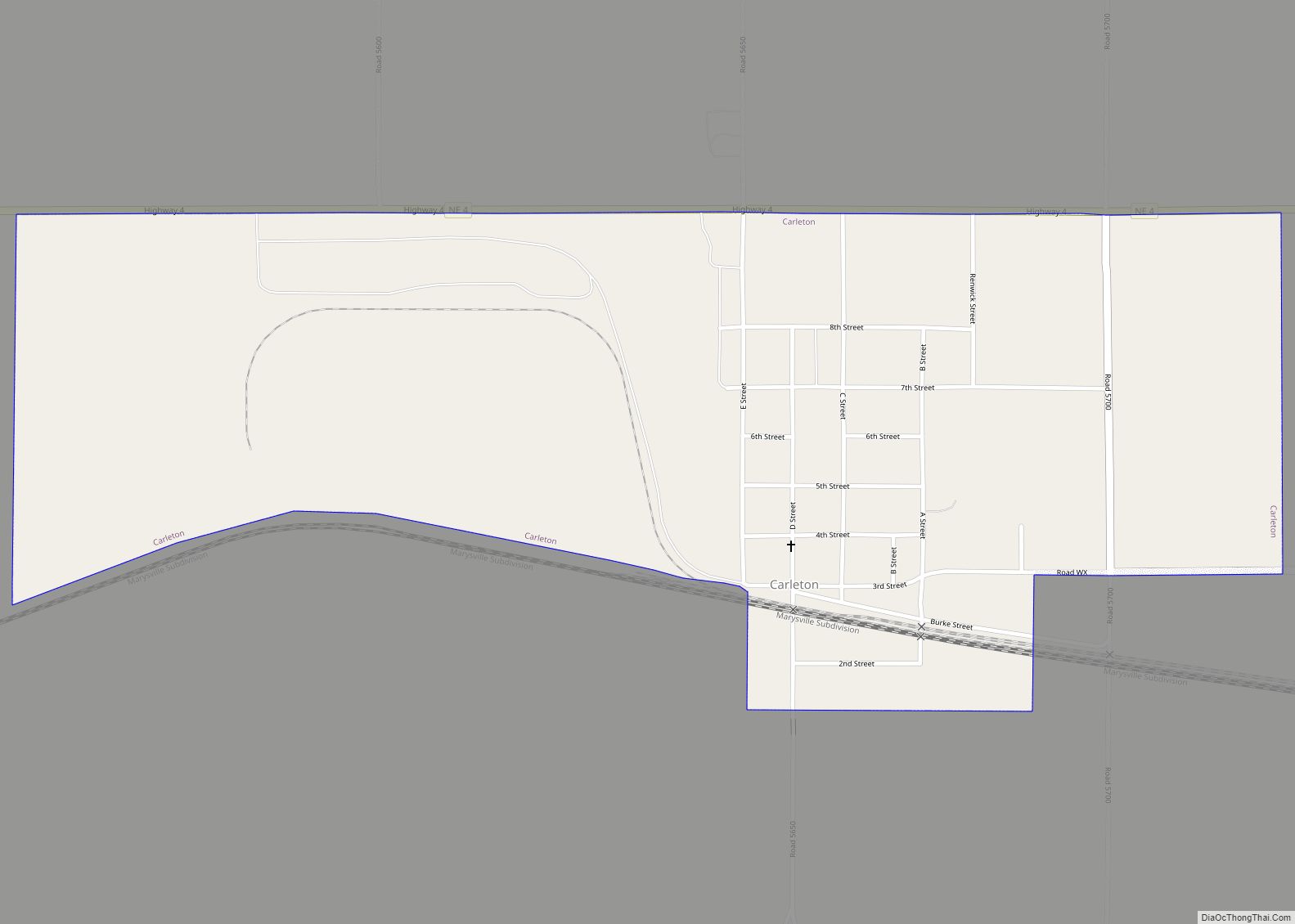 Map of Carleton village, Nebraska