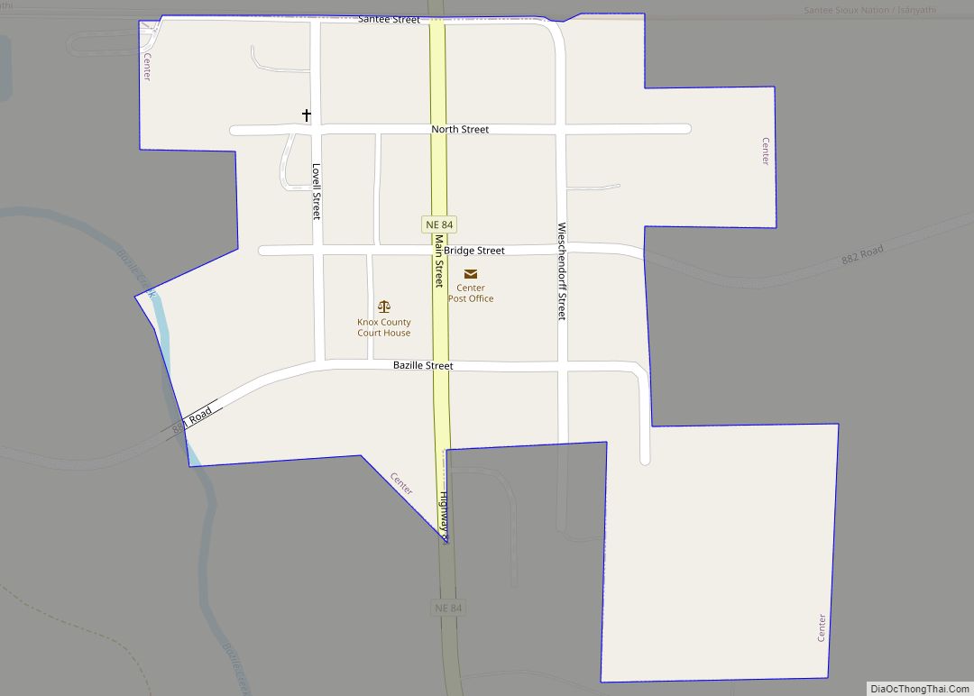 Map of Center village, Nebraska