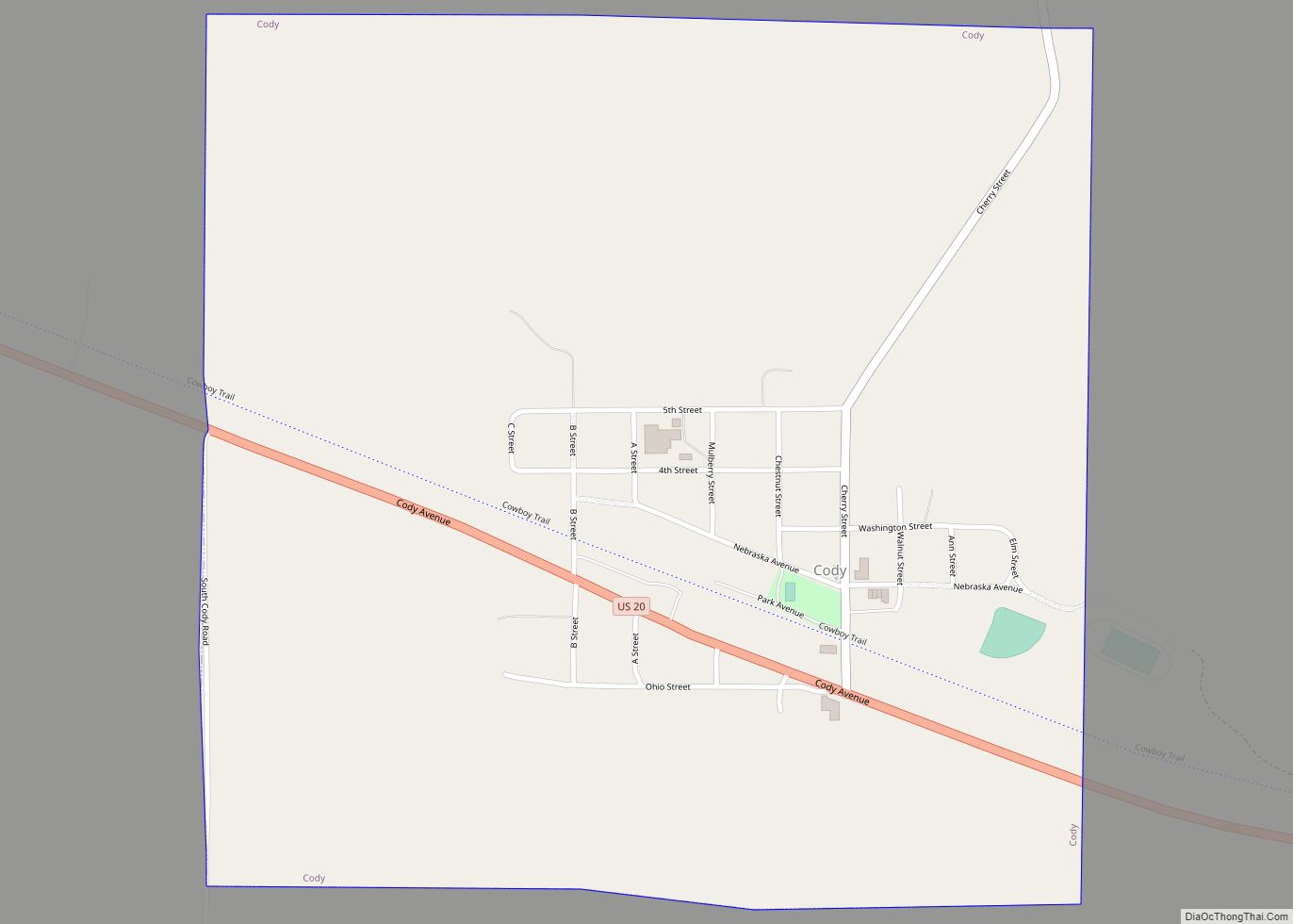 Map of Cody village