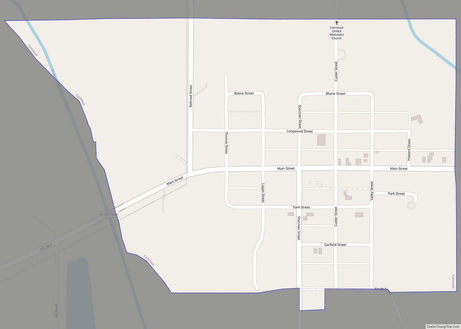Map of Comstock village, Nebraska