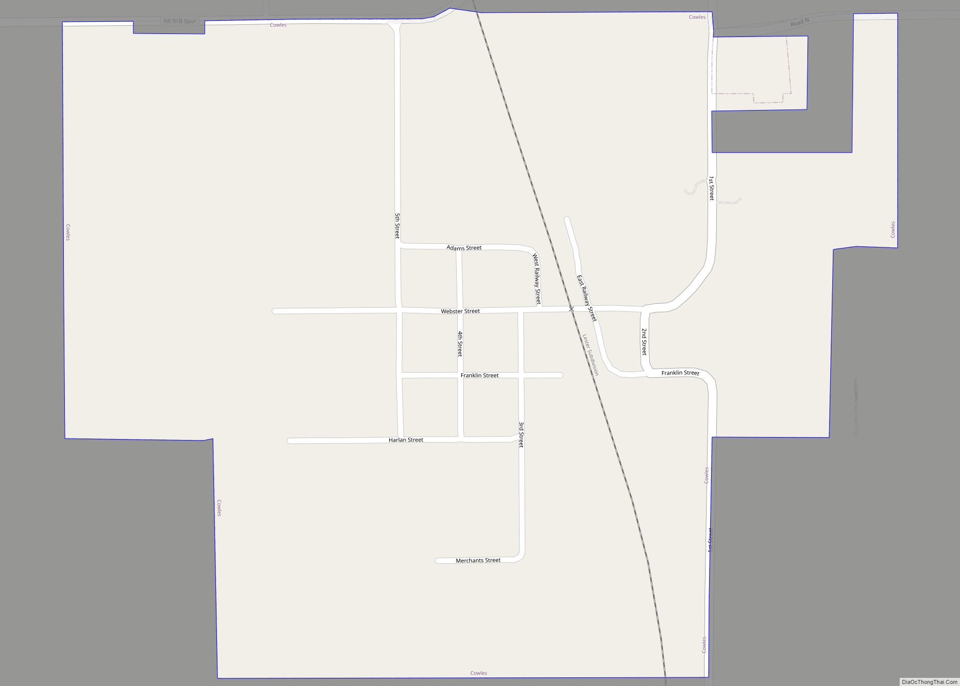 Map of Cowles village