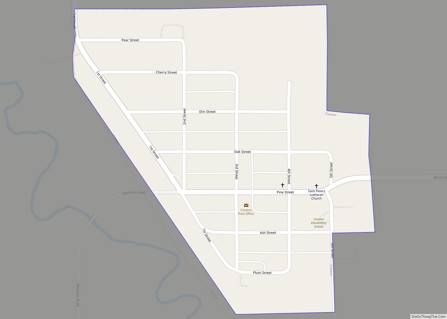 Map of Creston village, Nebraska