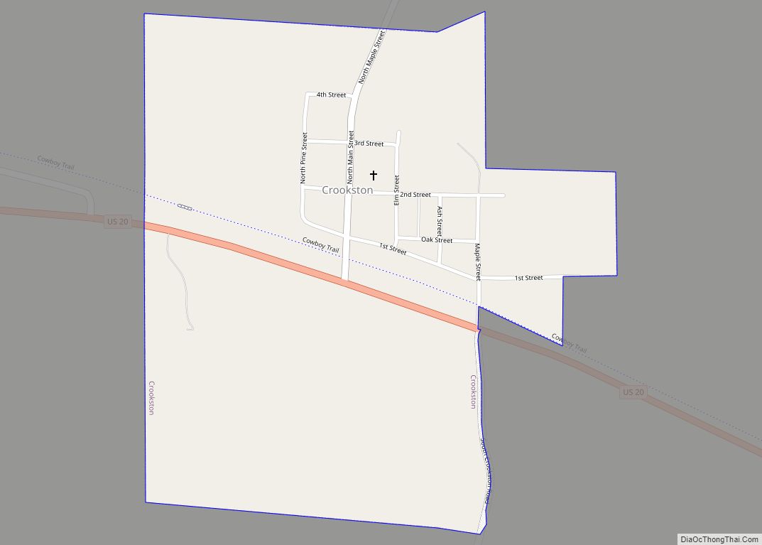 Map of Crookston village, Nebraska