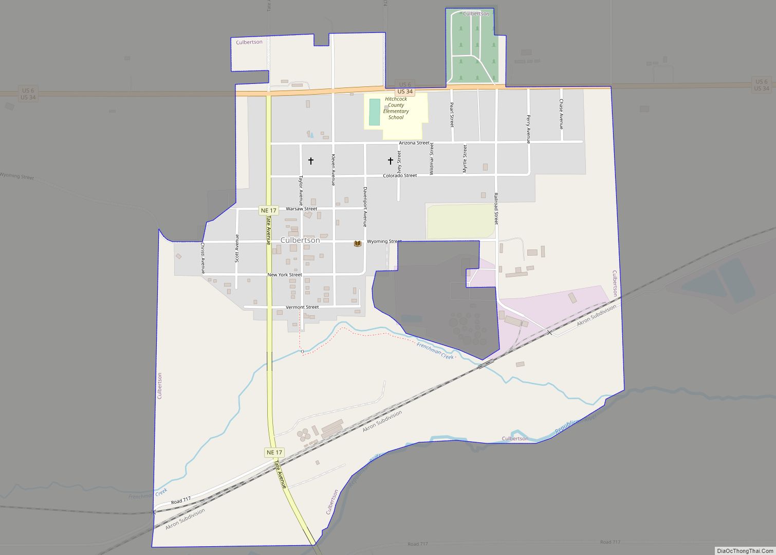 Map of Culbertson village, Nebraska