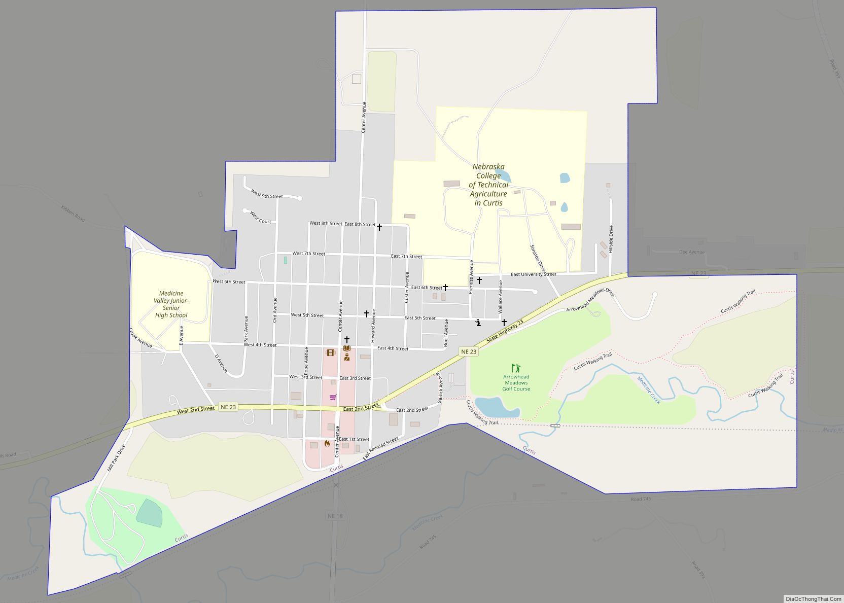 Map of Curtis city