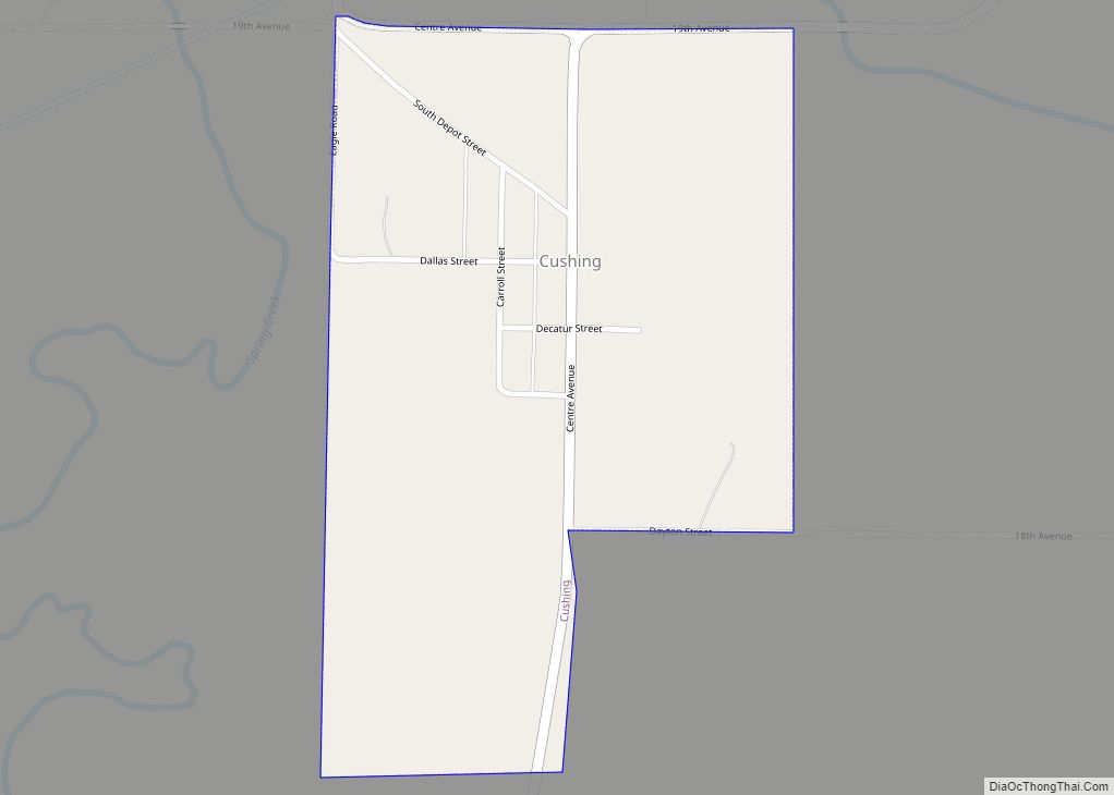 Map of Cushing village, Nebraska