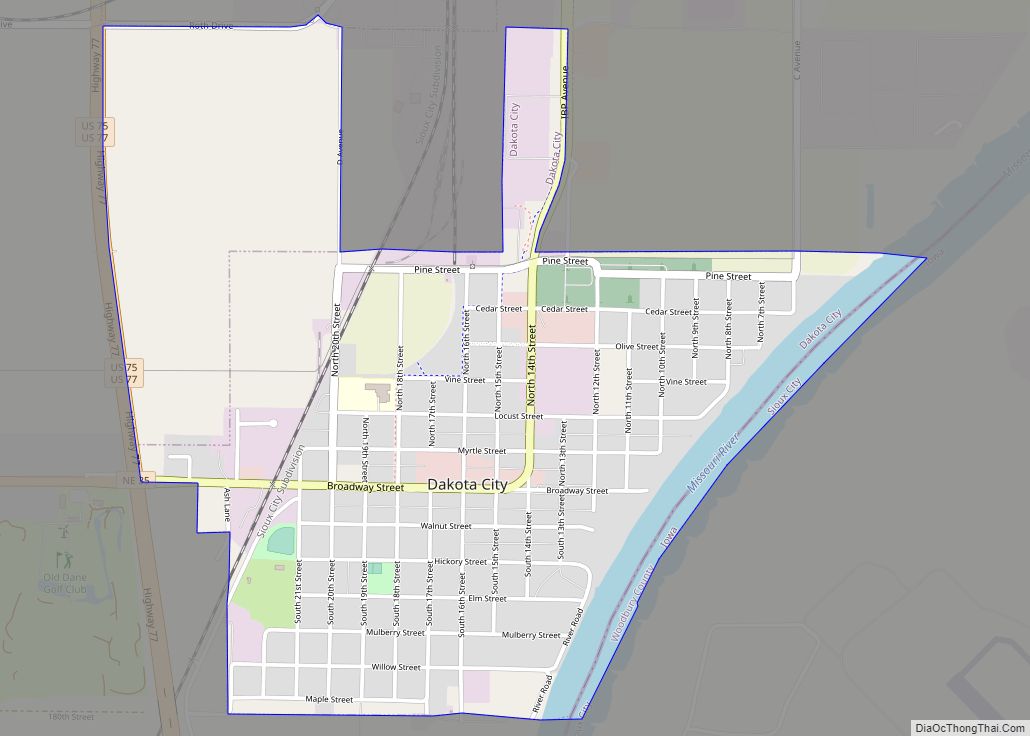 Map of Dakota City, Nebraska