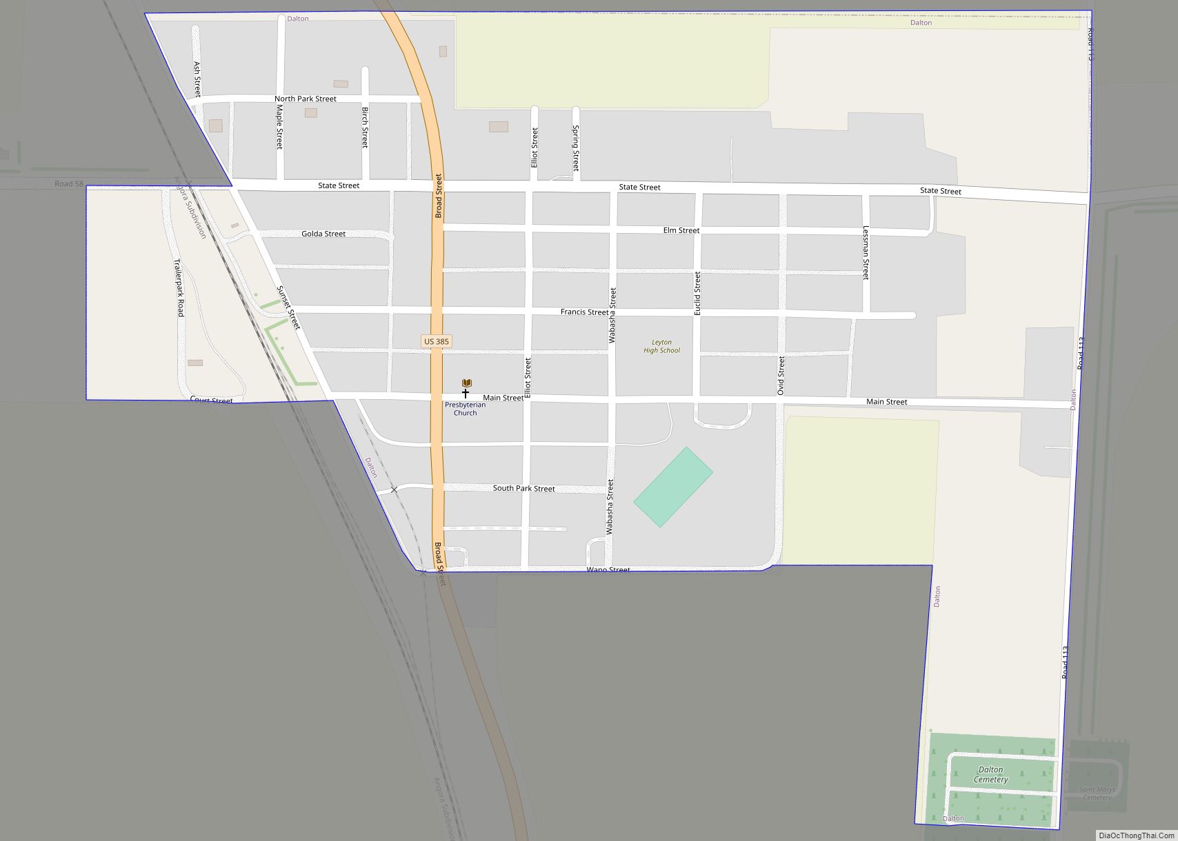 Map of Dalton village, Nebraska