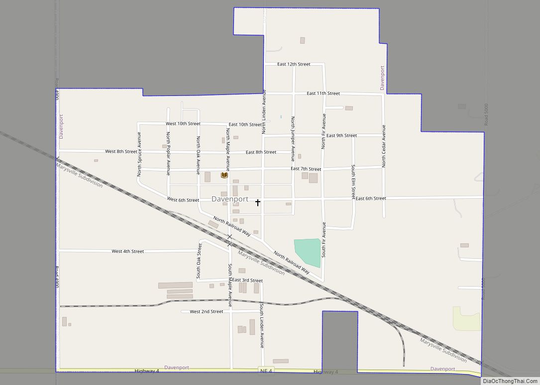Map of Davenport village, Nebraska