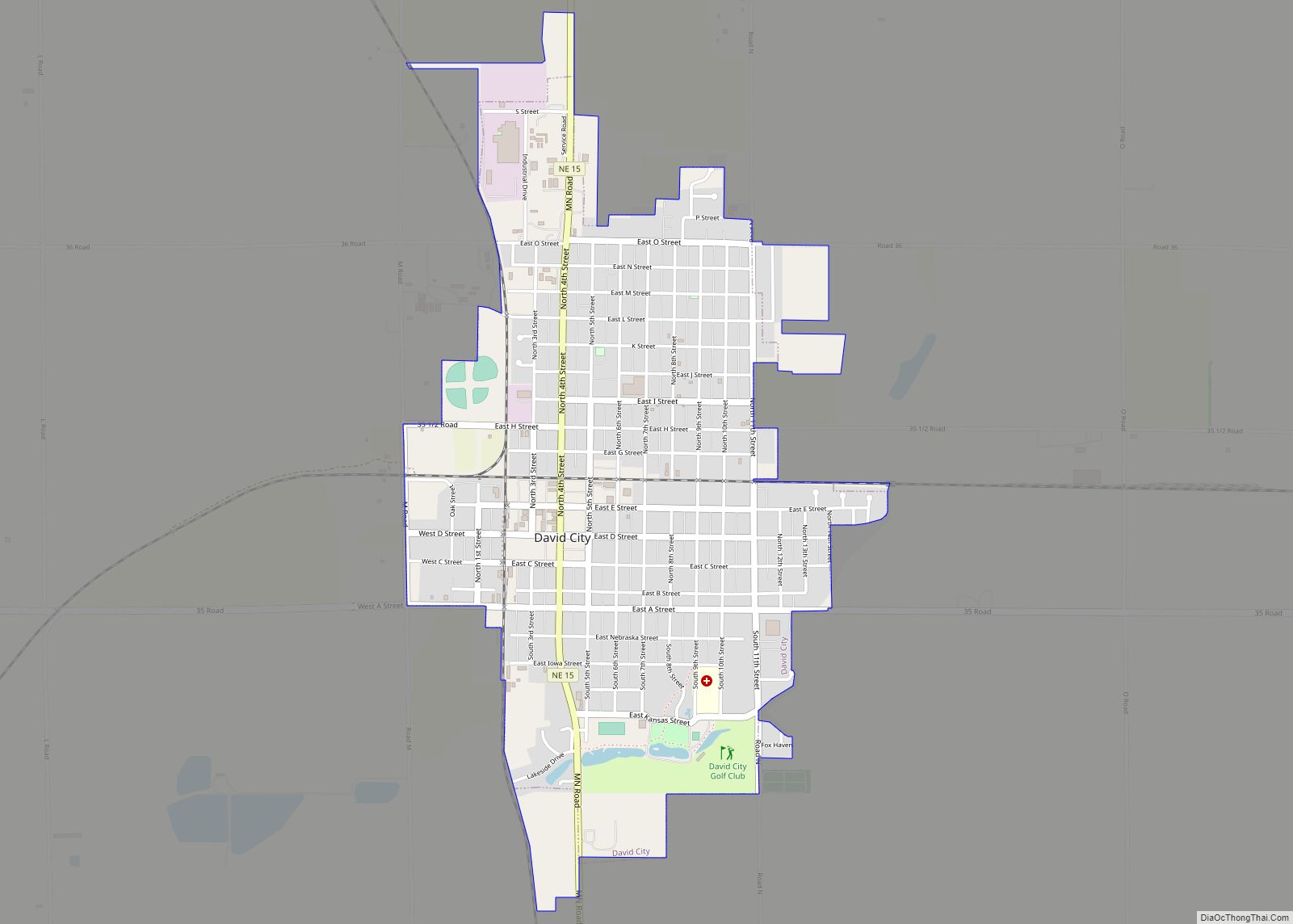 Map of David City