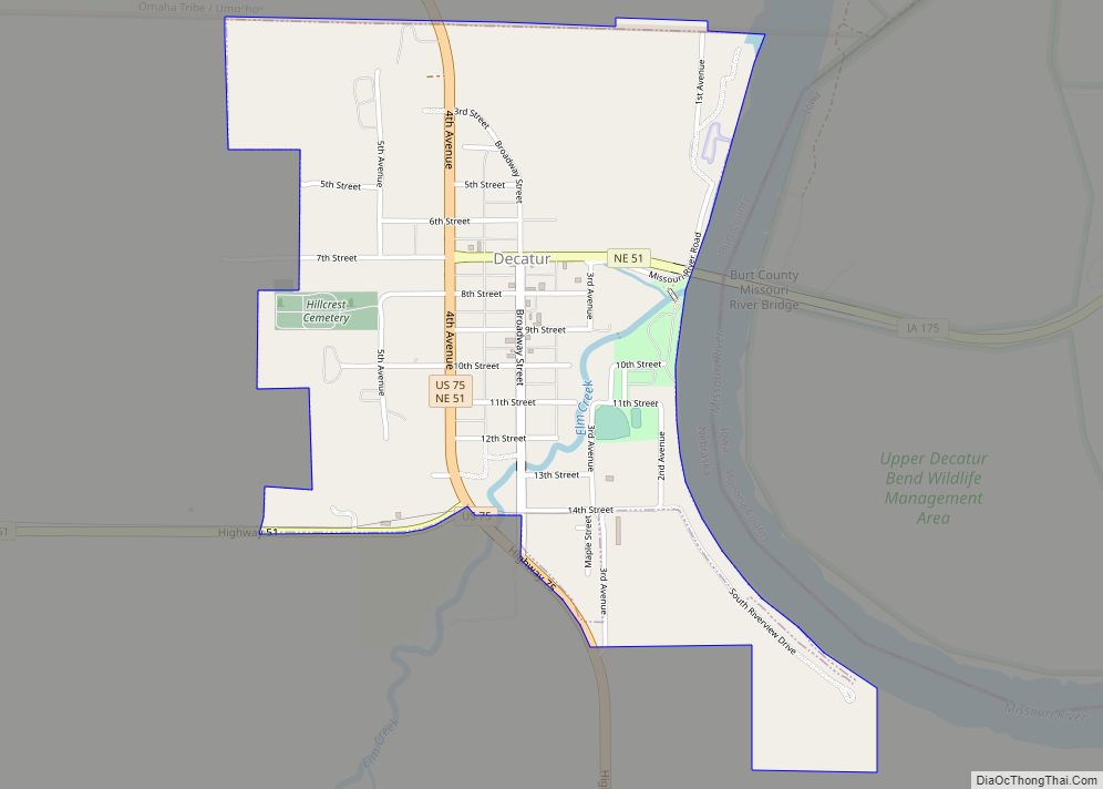 Map of Decatur village, Nebraska
