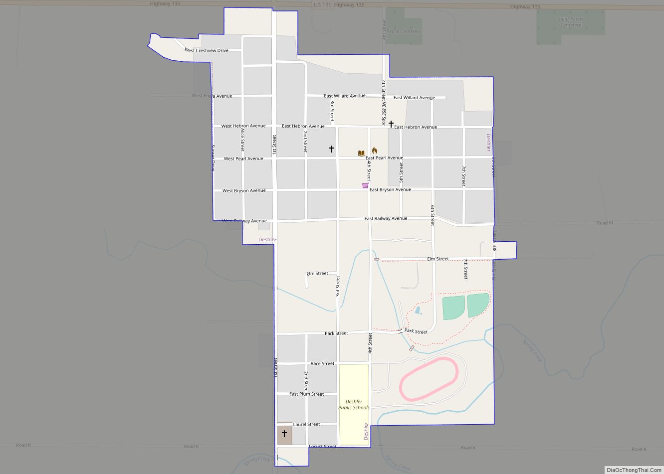 Map of Deshler city