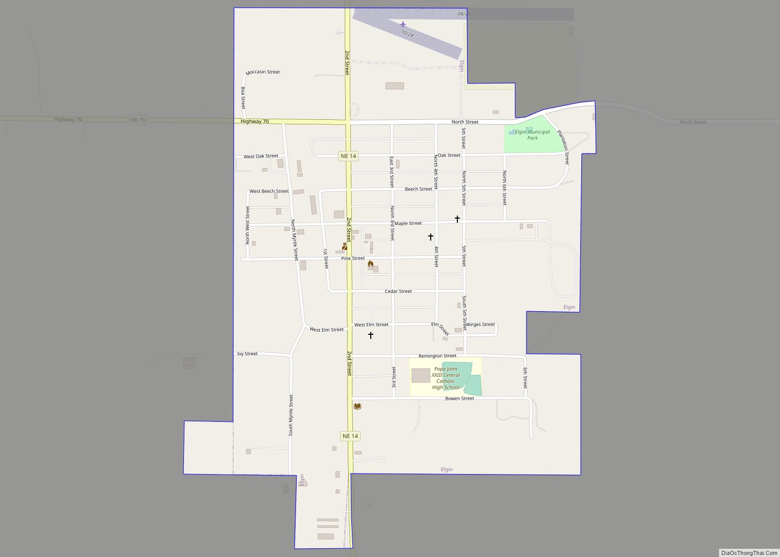 Map of Elgin city, Nebraska