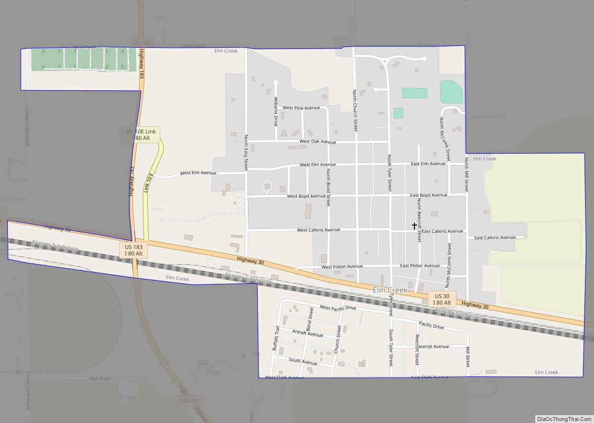 Map of Elm Creek village