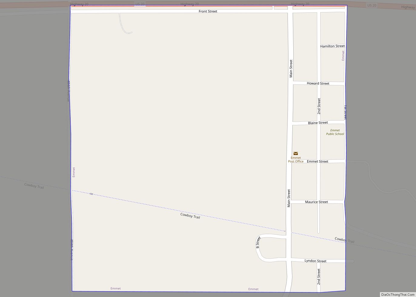 Map of Emmet village, Nebraska
