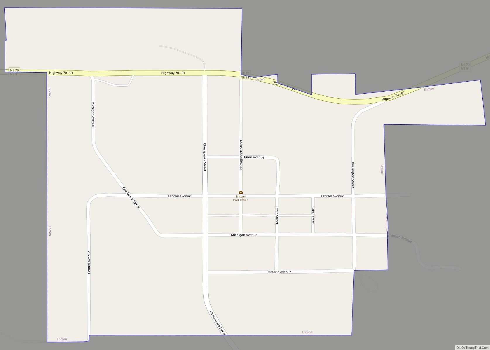 Map of Ericson village
