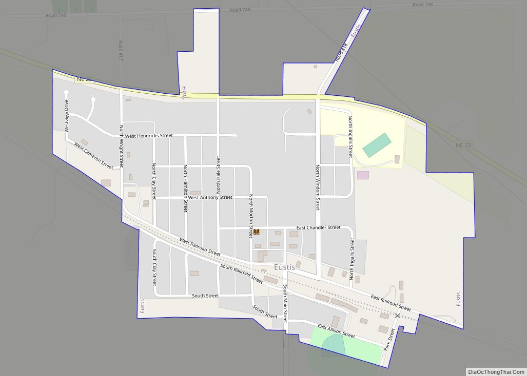 Map of Eustis village, Nebraska