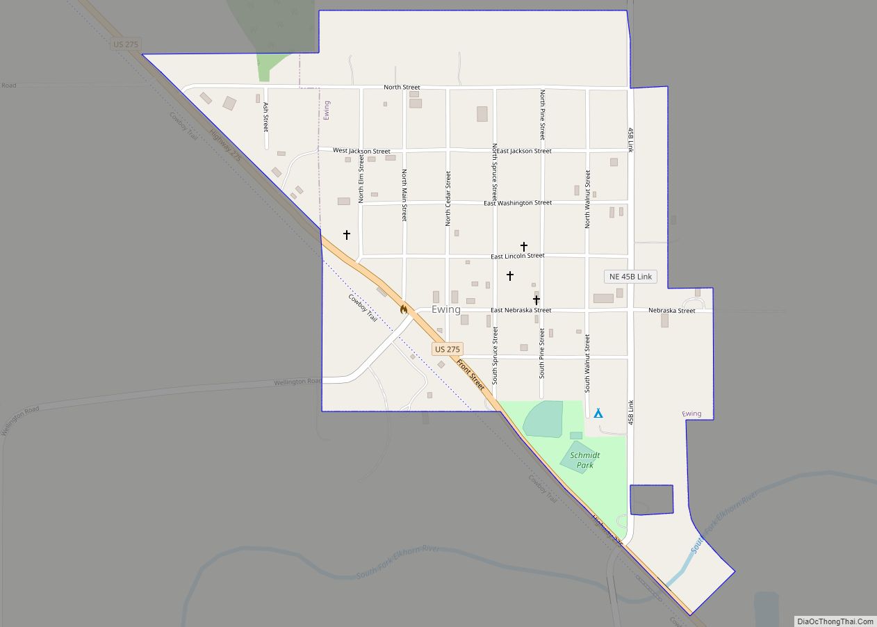 Map of Ewing village, Nebraska