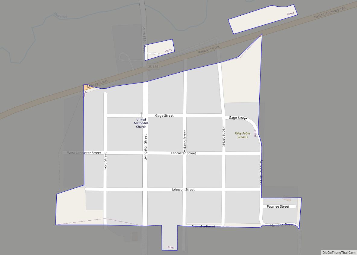 Map of Filley village