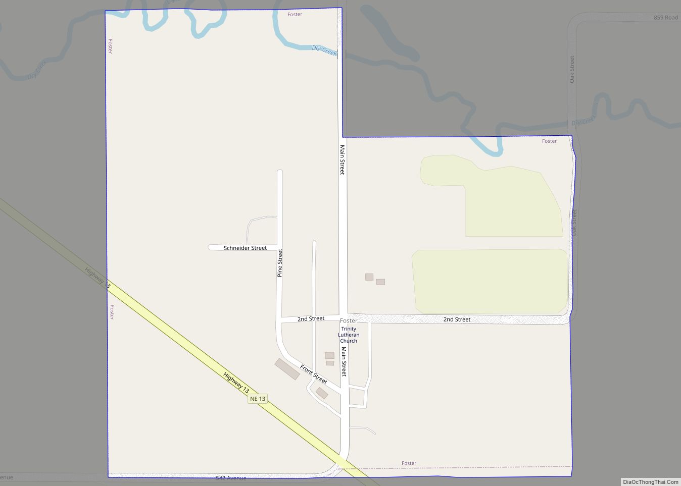 Map of Foster village, Nebraska