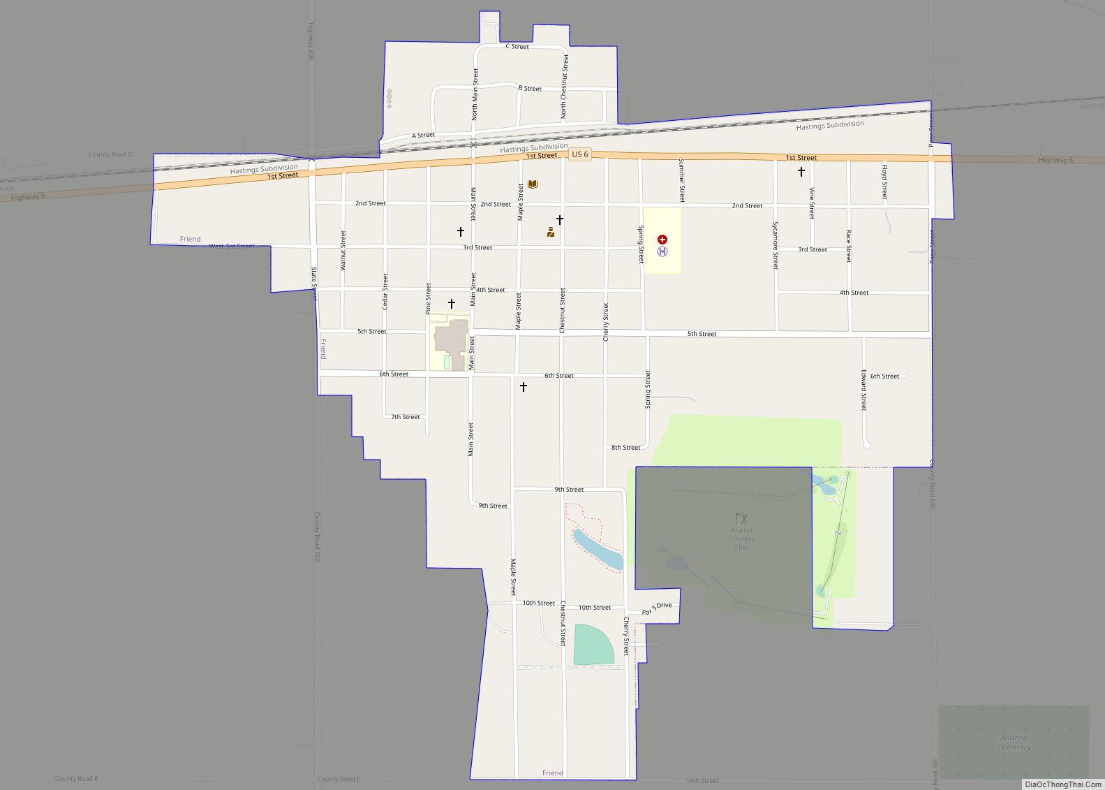 Map of Friend city