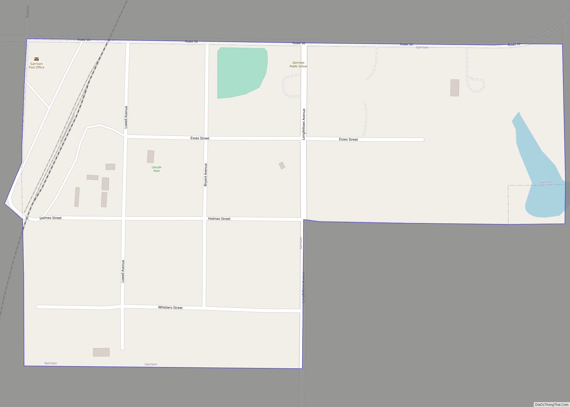 Map of Garrison village, Nebraska
