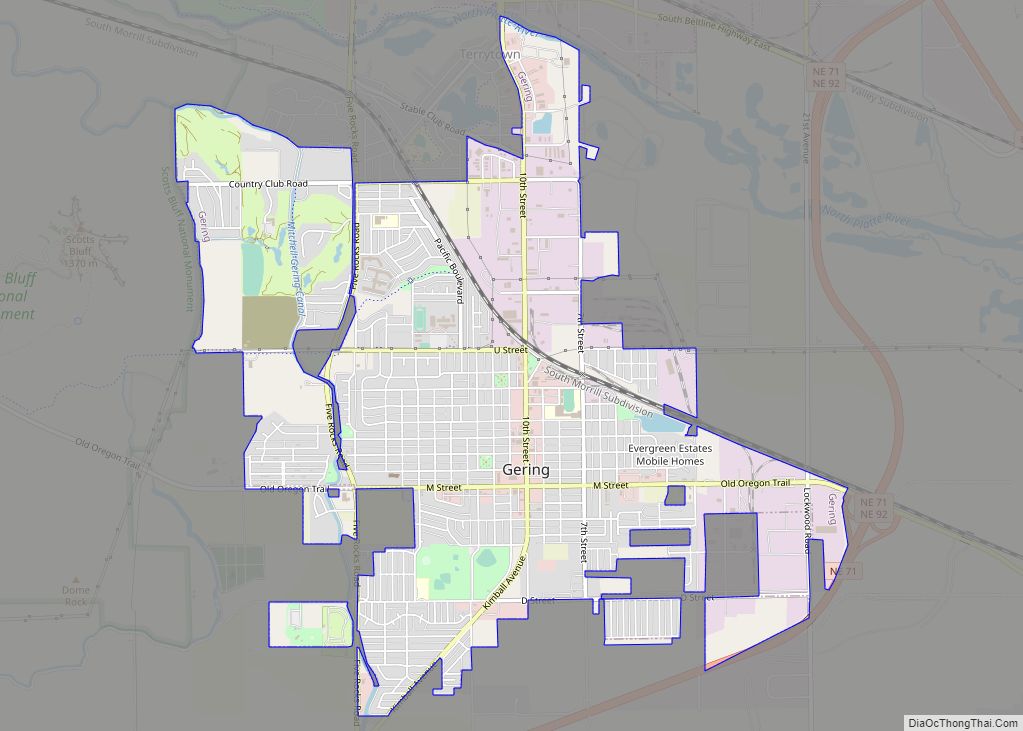 Map of Gering city