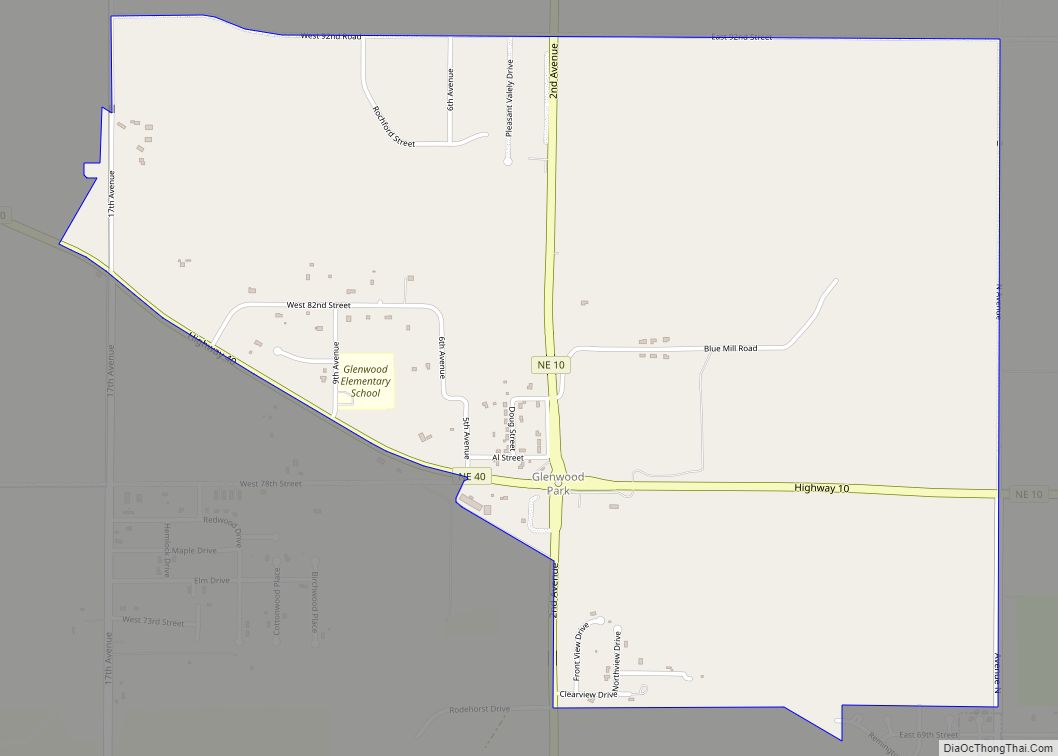 Map of Glenwood CDP, Nebraska