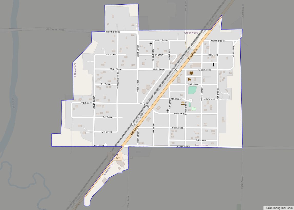 Map of Greenwood village, Nebraska