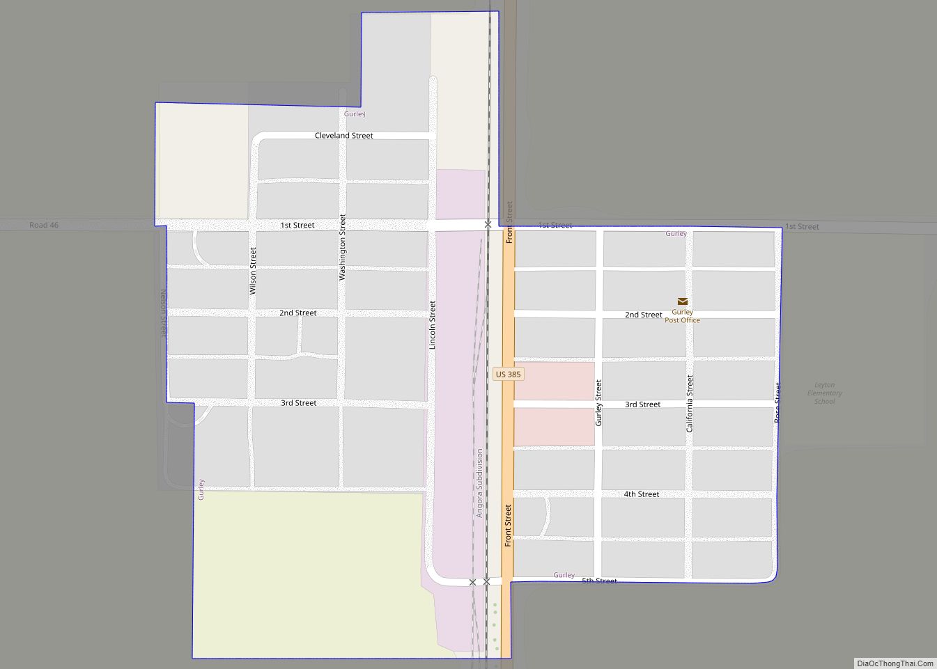 Map of Gurley village, Nebraska