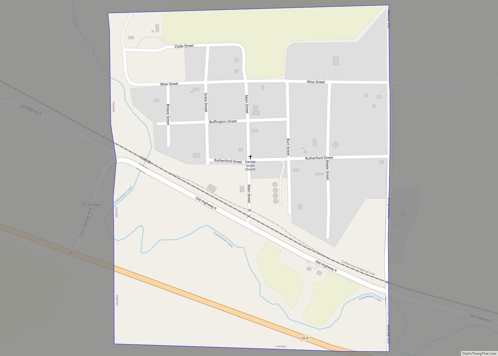 Map of Hamlet village, Nebraska