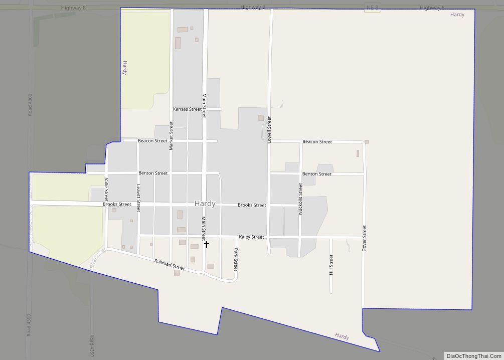 Map of Hardy village, Nebraska