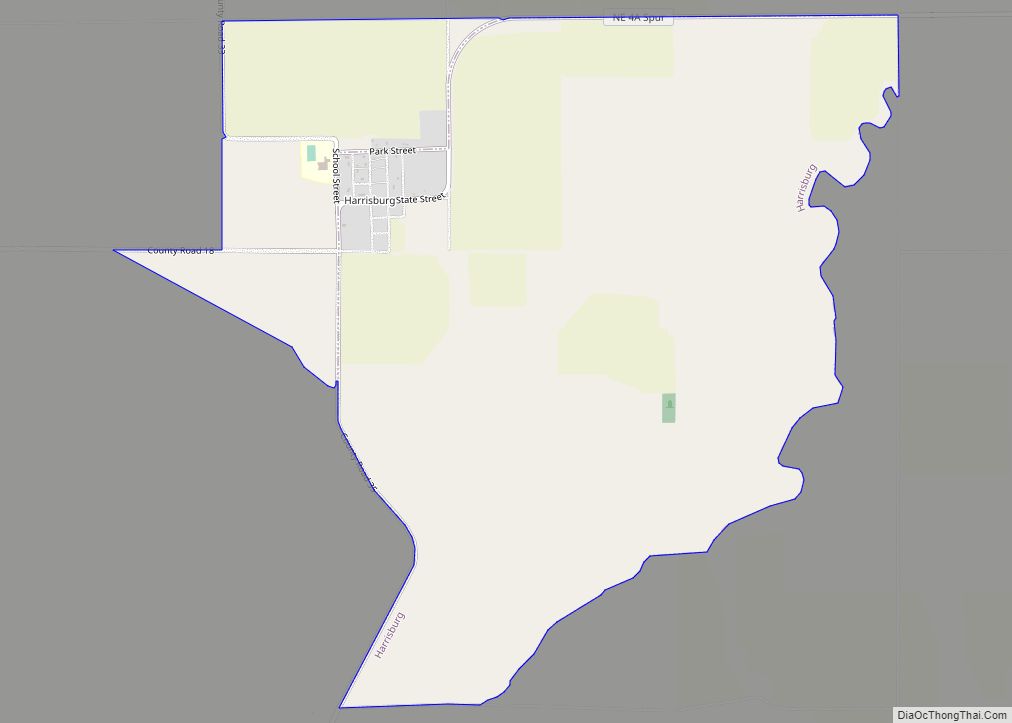 Map of Harrisburg CDP, Nebraska