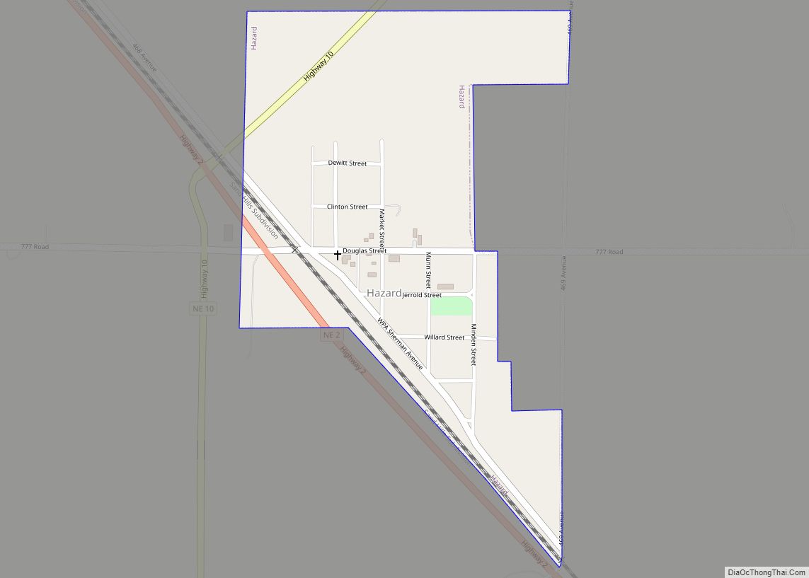 Map of Hazard village, Nebraska