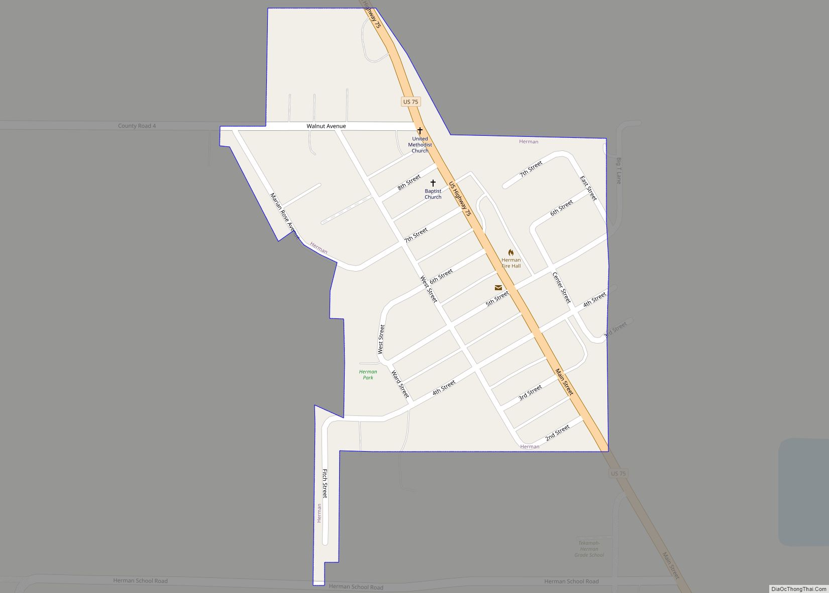 Map of Herman village, Nebraska