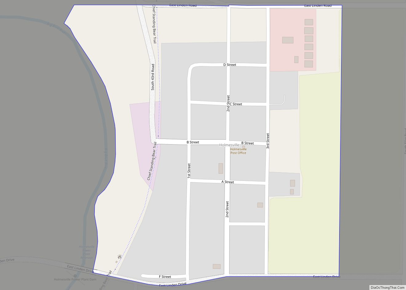 Map of Holmesville CDP, Nebraska