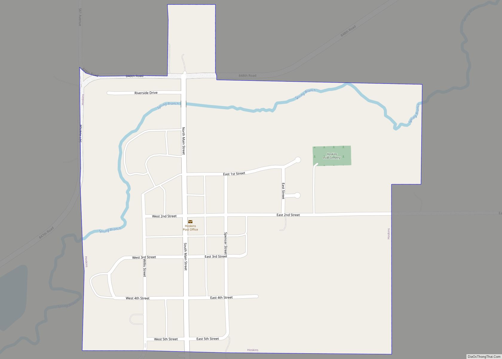 Map of Hoskins village