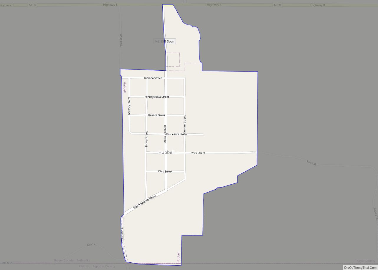 Map of Hubbell village, Nebraska