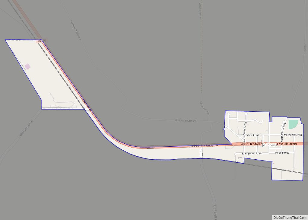 Map of Jackson village, Nebraska