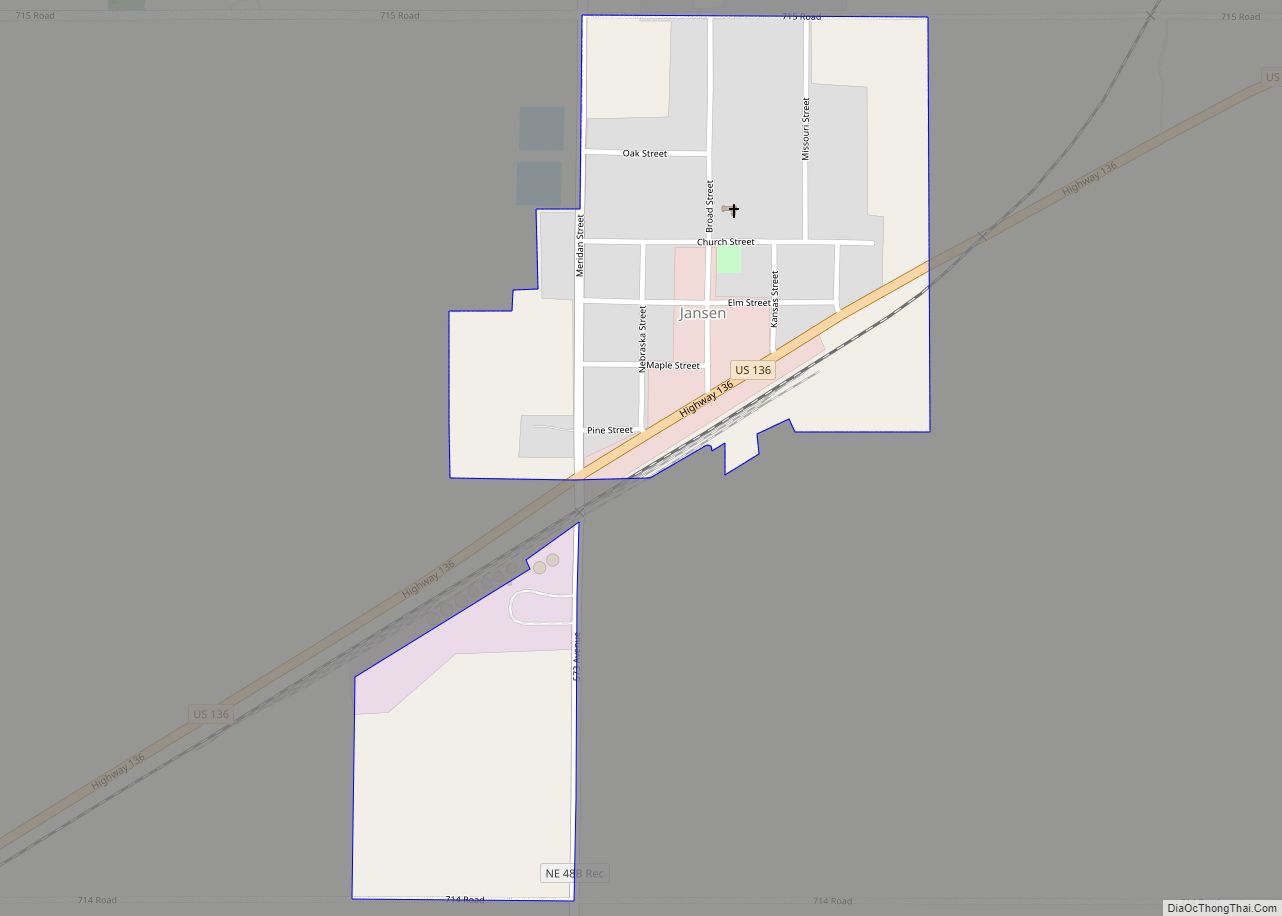 Map of Jansen village, Nebraska
