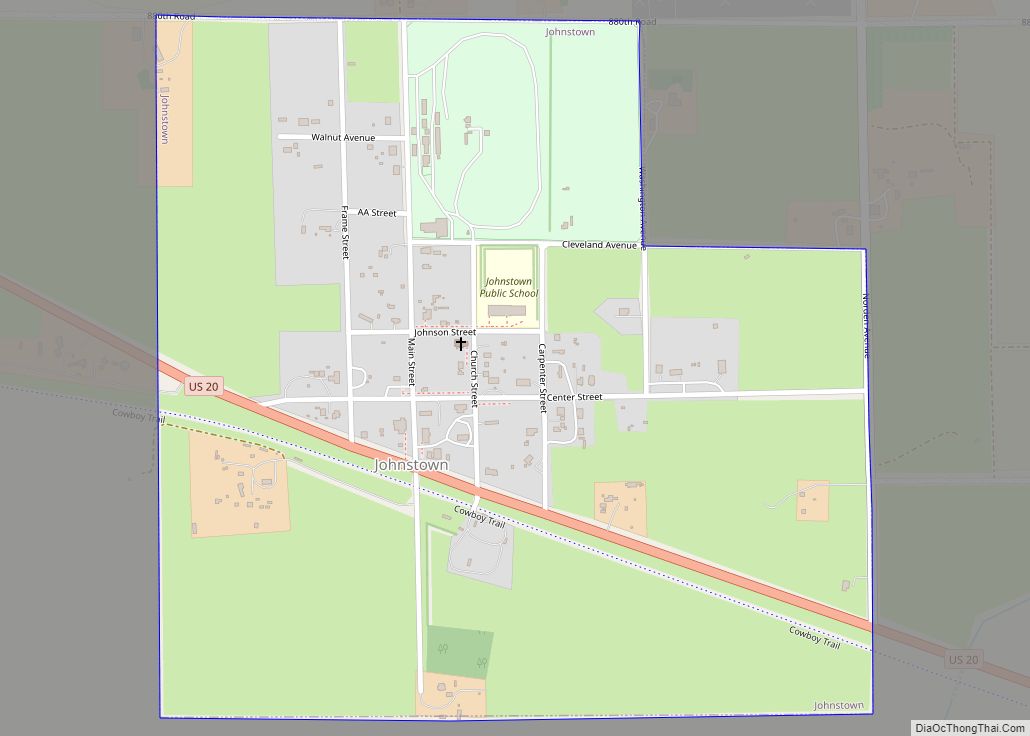 Map of Johnstown village, Nebraska