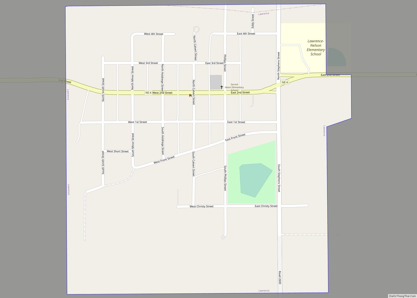 Map of Lawrence village, Nebraska